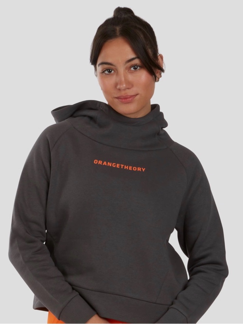 Orangetheory Charcoal Funnel Neck Sweatshirt with Orange Logo